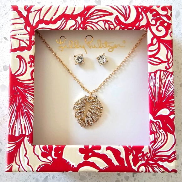 New Lilly Pulitzer Necklace and Earring Set NIB - Picture 1 of 6